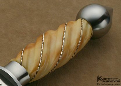 Steven Rapp Custom Knives Jon Robyn Engraved Fluted Fossilized Walrus Presentation Dagger - Image 6