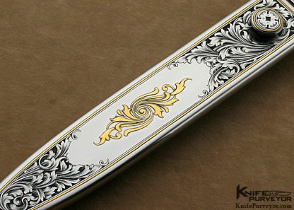 Steven Rapp Custom Knives Jon Robyn Engraved Fluted Fossilized Walrus Presentation Dagger - Image 3