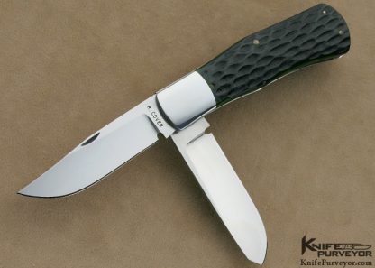 Ray Cover Custom Knife Green Jigged Bone 2 Bladed Slip Joint