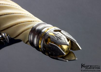 Bruce Bump Custom Knife Ray Cover Jr. Engraved Fluted Walrus "Tomb Raider II" Dagger - Image 11