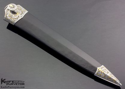 Bruce Bump Custom Knife Ray Cover Jr. Engraved Fluted Walrus "Tomb Raider II" Dagger - Image 9