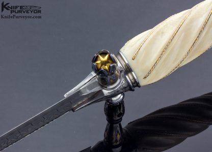 Bruce Bump Custom Knife Ray Cover Jr. Engraved Fluted Walrus "Tomb Raider II" Dagger - Image 6