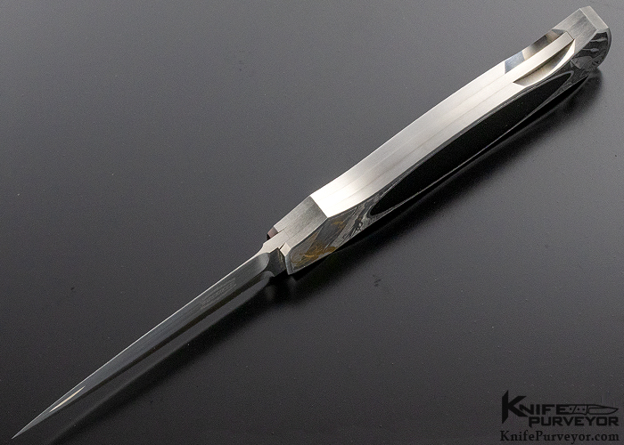 Ray Cover, Jr. Engraved Jack Busfield Custom Knife Black Jade Lockback - Image 5