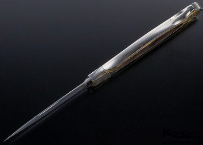 Joe Kious Custom Knife Ray Cover Jr Engraved 24 Kt. Gold and  Brown Lip Pearl Dagger - Image 7