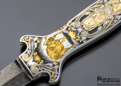 Joe Kious Custom Knife "Wall Street" Engraved by Ray Cover Jr. Lockback Auto - Image 2