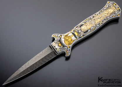 Joe Kious Custom Knife "Wall Street" Engraved by Ray Cover Jr. Lockback Auto