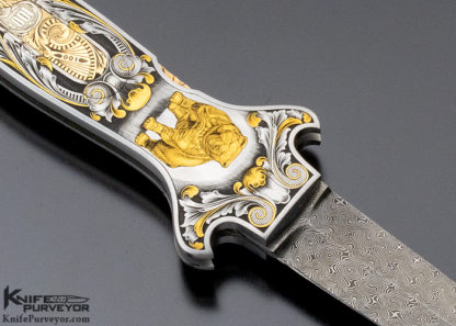 Joe Kious Custom Knife "Wall Street" Engraved by Ray Cover Jr. Lockback Auto - Image 5
