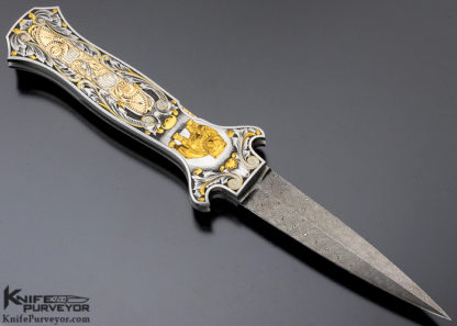 Joe Kious Custom Knife "Wall Street" Engraved by Ray Cover Jr. Lockback Auto - Image 4