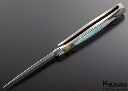Tim Herman Custom Knife Ray Cover Engraved Opal Lockback - Image 5