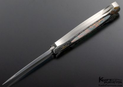 Tim Herman Custom Knife Ray Cover Engraved Opal Lockback - Image 8
