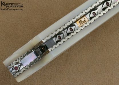Vernie Reed Custom Knife Pearl & Damascus Linerlock - Image 8