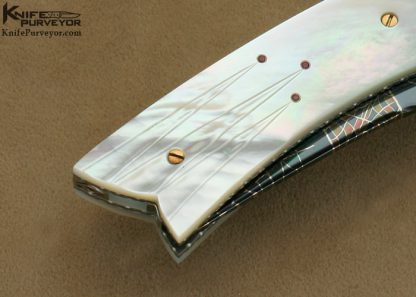 Vernie Reed Custom Knife Pearl & Damascus Linerlock - Image 5