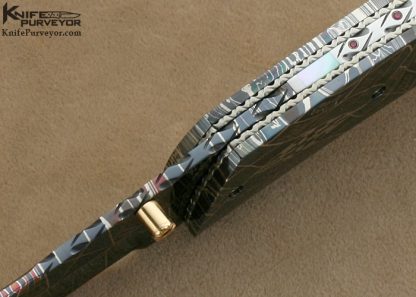 Vernie Reed Custom Knife Pearl & Damascus Linerlock - Image 7