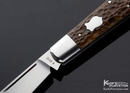 Reese Bose Custom Knife Brown Jigged Bone Jack Slip Joint - Image 2