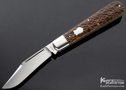 Reese Bose Custom Knife Brown Jigged Bone Jack Slip Joint