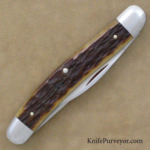 Reese Bose Custom Knife Double Blade Remington Jigged Bone Serpentine Trapper #0 with Double Bomb Shield - Image 2