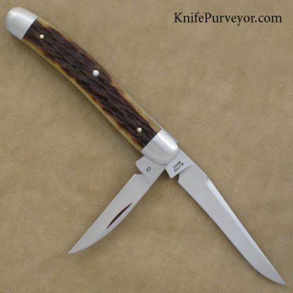 Reese Bose Custom Knife Double Blade Remington Jigged Bone Serpentine Trapper #0 with Double Bomb Shield - Image 3