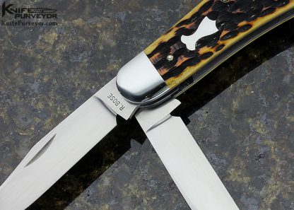 Reese Bose Custom Knife  3 Blade Jigged Bone Sowbelly Slipjoint - Image 2