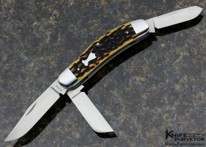 Reese Bose Custom Knife  3 Blade Jigged Bone Sowbelly Slipjoint