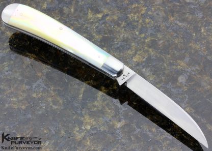 Reese Bose Custom Knife #7 Wharncliff Gold Lip Pearl Gentleman's Slip Joint with Cap - Image 3