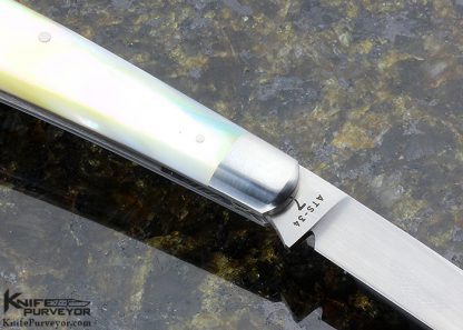 Reese Bose Custom Knife #7 Wharncliff Gold Lip Pearl Gentleman's Slip Joint with Cap - Image 4