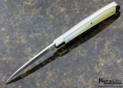 Reese Bose Custom Knife #7 Wharncliff Gold Lip Pearl Gentleman's Slip Joint with Cap - Image 5