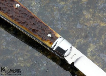 Tony Bose Custom Knife Napanoch Jigged Bone Teardrop Slipjoint with Shield - Image 4