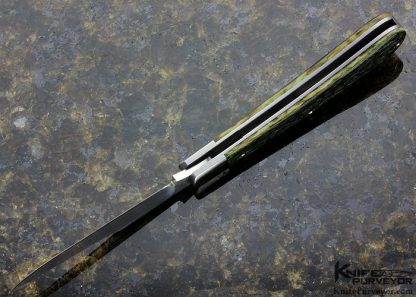 Reese Bose Custom Knife #4 Green Jigged Bone Gentleman's Slip Joint with Clip Blade - Image 7