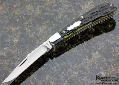 Reese Bose Custom Knife #4 Green Jigged Bone Gentleman's Slip Joint with Clip Blade