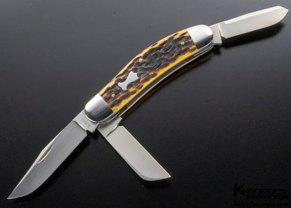 Reese Bose Custom Knife Jigged Bone 3 Blade Sowbelly Slip Joint