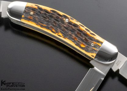 Reese Bose Custom Knife Jigged Bone 3 Blade Sowbelly Slip Joint - Image 4