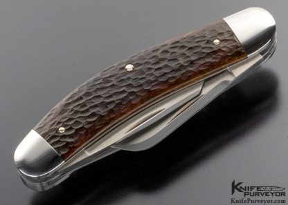 Reese Bose Custom Knife 3 Blade Jigged Bone Sowbelly Slip Joint - Image 5