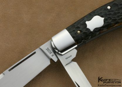 Reese Bose Custom Knife Jigged Bone Dogleg Trapper Slip Joint - Image 2