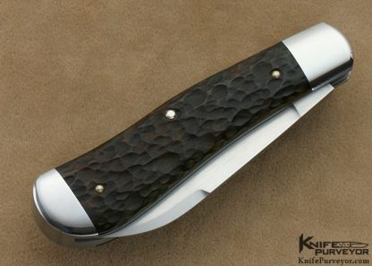 Reese Bose Custom Knife Jigged Bone Dogleg Trapper Slip Joint - Image 3