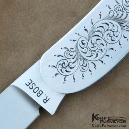 Reese Bose Custom Knife #1 Rogers Half Whittler Slipjoiint Engraved by Simon Lytton - Image 2