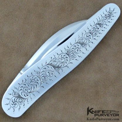 Reese Bose Custom Knife #1 Rogers Half Whittler Slipjoiint Engraved by Simon Lytton - Image 3