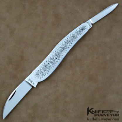 Reese Bose Custom Knife #1 Rogers Half Whittler Slipjoiint Engraved by Simon Lytton