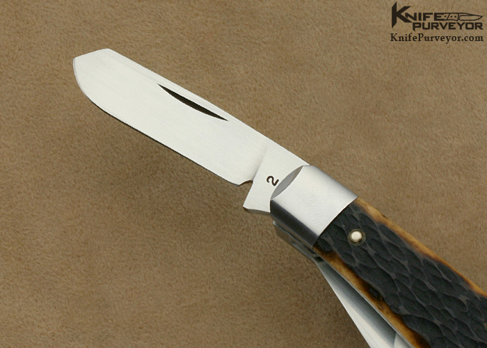 Reese Bose Custom Knife # 2 Remington Jigged Bone 3 Blade Stockman Slipjoint - Image 4