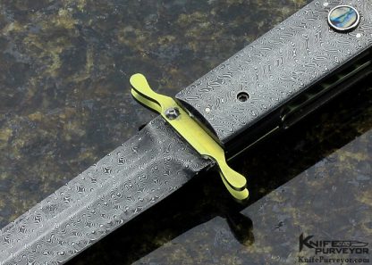 Reese Weiland Custom Knife  Extra Large Jerry Rados Turkish Twist Damascus Extra Large Swing Guard Automatic - Image 2