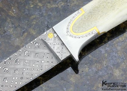 Reinhard Tschager Custom Knife Italian Elk Hunter with 18Kt Gold Inlays - Image 2