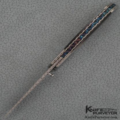 Rex Robinson Custom Knife Black Lip & Damascus Liner Lock - Image 4