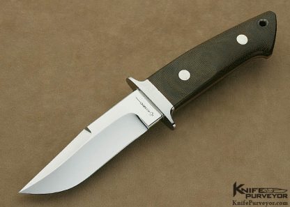 Ricardo Romano Custom Knife Green Canvas Micarta Chute Knife 13695