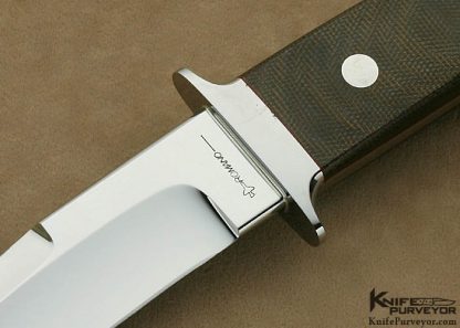 Ricardo Romano Custom Knife Green Canvas Micarta Chute Knife - Image 2