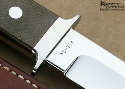 Ricardo Romano Custom Knife Green Canvas Micarta Chute Knife - Image 4