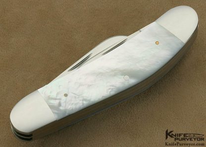 Richard Rogers Custom Knife 3 Blade Mother of Pearl Shell "Sowbelly" Slipjoint - Image 3