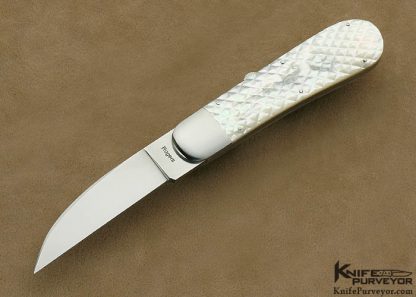 Richard Rogers Custom Knife Quilted Mother of Pearl Shell Fixed Blade with 7 Interchangeable Blades - Image 2