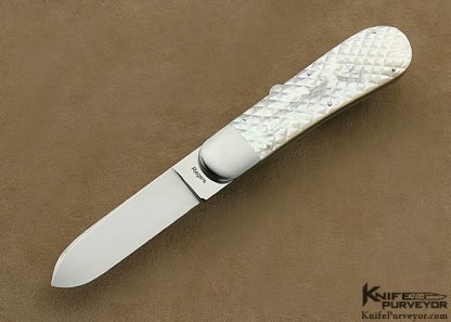 Richard Rogers Custom Knife Quilted Mother of Pearl Shell Fixed Blade with 7 Interchangeable Blades - Image 8