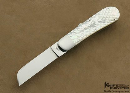 Richard Rogers Custom Knife Quilted Mother of Pearl Shell Fixed Blade with 7 Interchangeable Blades - Image 10