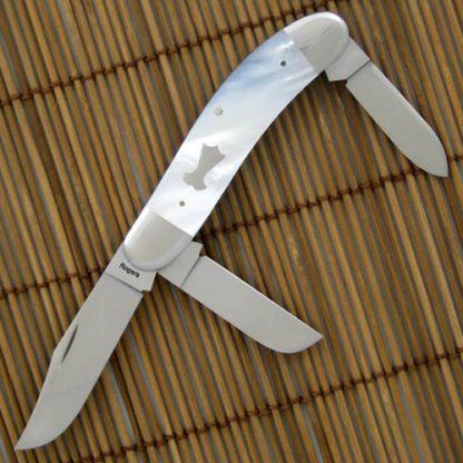 Richard Rogers Custom Knife:  Mother of Pearl 3 Blade Sowbelly