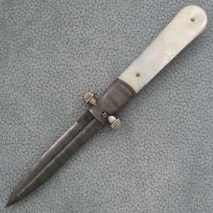 Richard S. Wright Custom Knife Mother of Pearl Ambidextrous Bolster Release Automatic Dagger